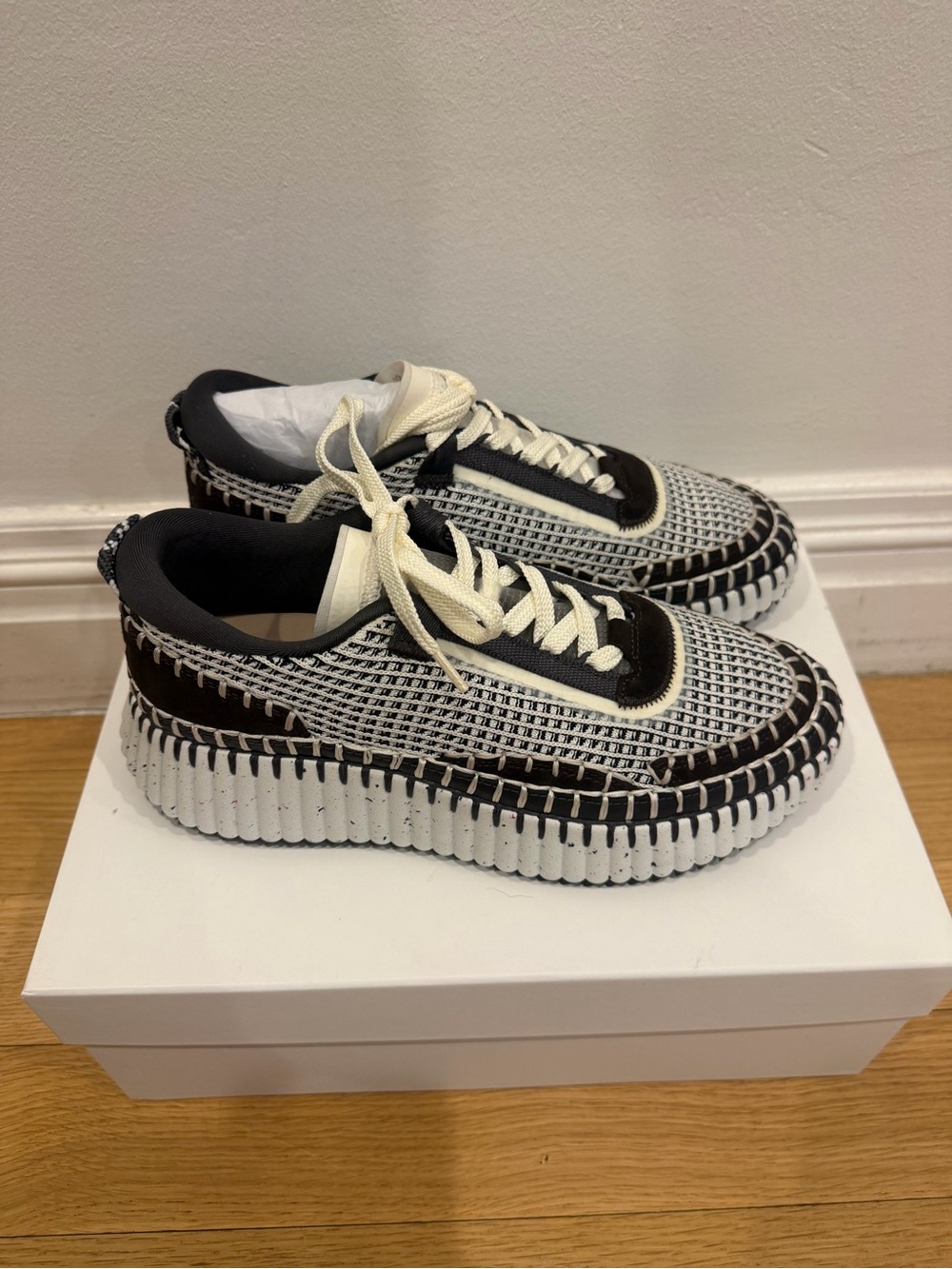 Chloe Nama sneakers woman size 38 white-brown